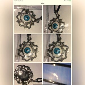 Greek Evil Eye Suede Necklace lt501-7aqu
 Evil Eye new vintage from Greece 🇬🇷